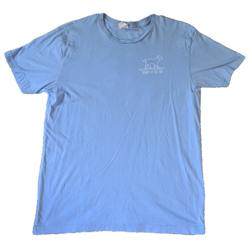 Buddy By The Sea beachy coastal dog t-shirt